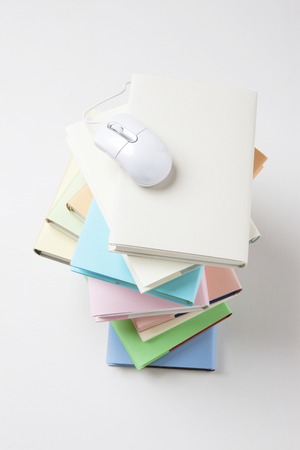 Mouse was placed on the bookの写真素材