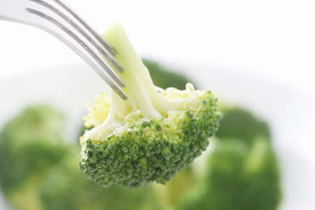 Broccoli and forkの写真素材
