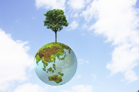 Globes and a treeの写真素材