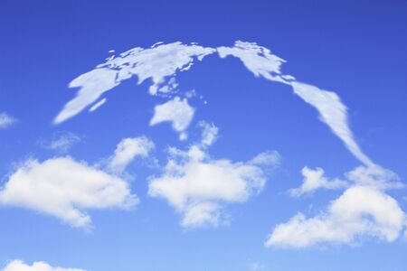 World map of cloudsの写真素材