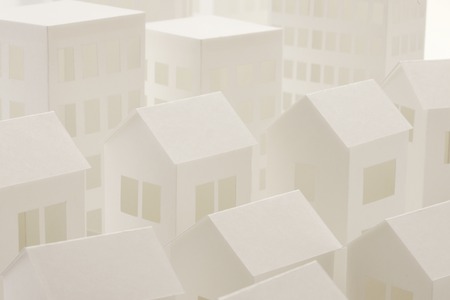 Paper craft House and buildingの写真素材