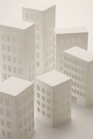 Paper craft House and buildingの写真素材