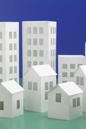 Paper craft House and buildingの写真素材