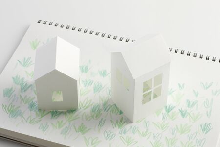 Lawn House paper craft and illustrationsの写真素材