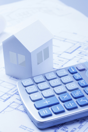 Design view and a calculator and modelの写真素材