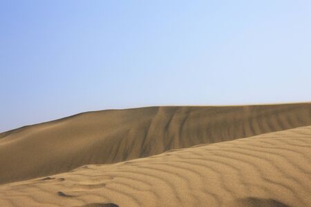 Tottori sand dunes blue skyの写真素材