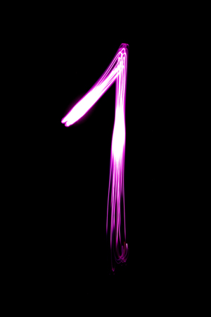 Numbers written in pen lightの写真素材