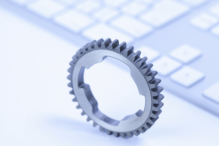 Gear and PC keyboardの写真素材