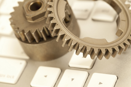 Gear and PC keyboardの写真素材