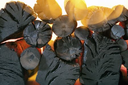 Charcoal ignition sceneの写真素材