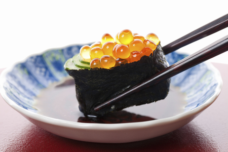 Salmon roe sushiの写真素材