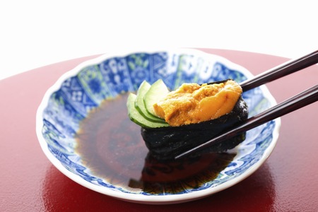 Sea urchin sushiの写真素材