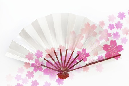 Texture of Sense and Sakura Japanese paperの写真素材