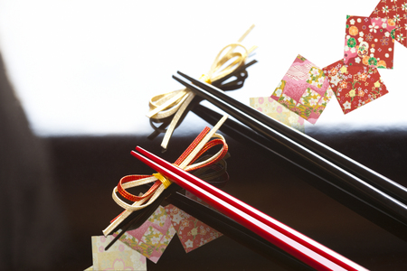 Chopsticks and chopstick restの写真素材