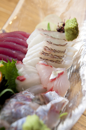 Sashimi of horse mackerelの写真素材