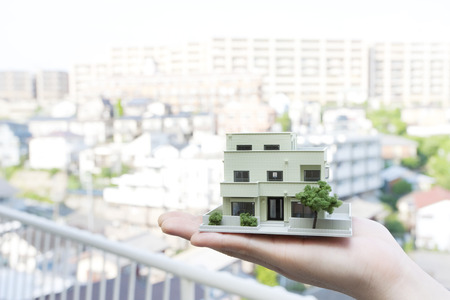 Model of two-family housesの写真素材