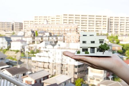 Model of two-family housesの写真素材