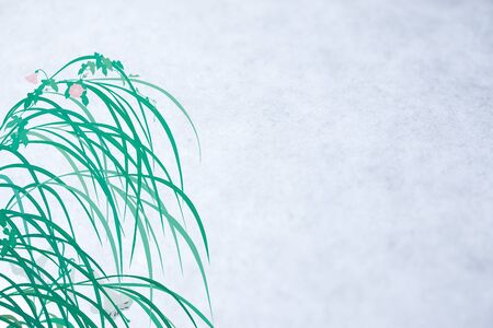 Pampas grass and bindweed and the white lilyの写真素材