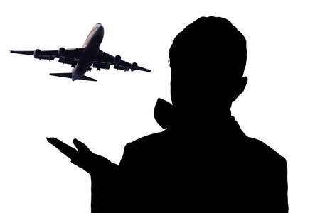 Stewardess silhouetteの写真素材