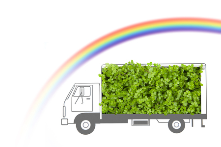 Eco-track delivery image of the cutoutの写真素材