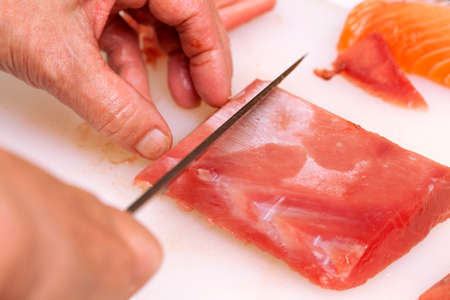 Cut the tunaの写真素材