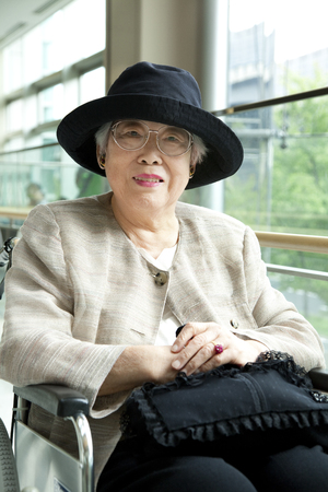 Wheelchair grandmotherの写真素材