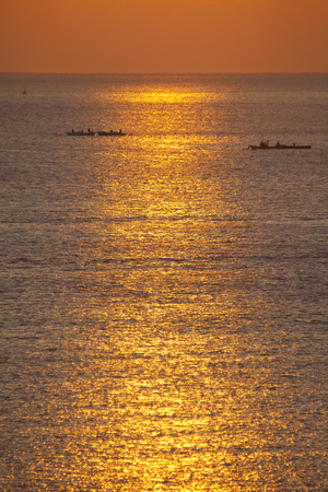 Morning sun and seaの写真素材