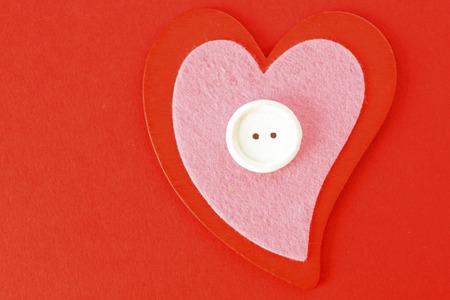 Heart shaped quilting with button