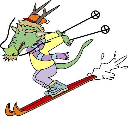 Dragon of skiingの写真素材