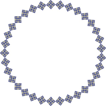 Circular ornament frame geometric patternの写真素材