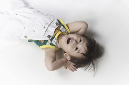 Happy baby sing a song の写真素材