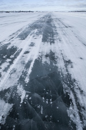Ice Road of Great Slave Lakeの写真素材