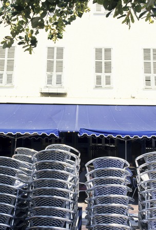 Beach chair that was loadedの写真素材