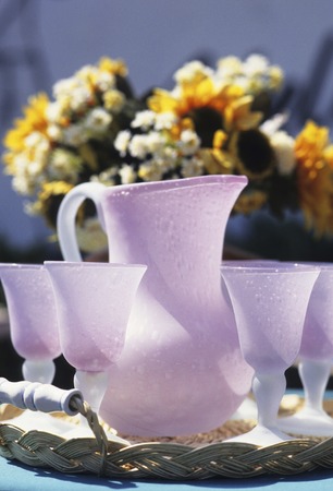 Blown glass pitcher
