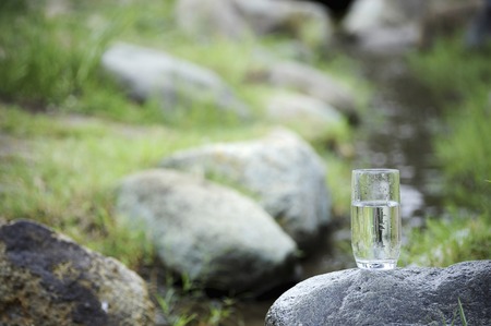 Clear stream and waterの写真素材