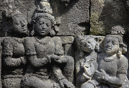Relief of Borobudur temple ruins
