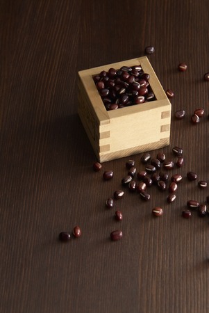 Red beans in the squareの写真素材