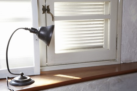 Light on the windowsill of cafeの写真素材