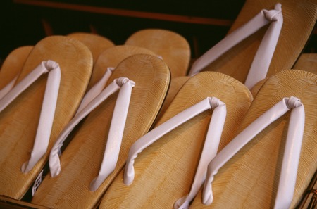 Leather-soled sandalsの写真素材