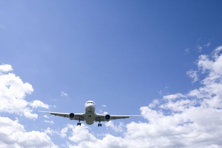 Passenger plane and clouds