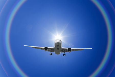 Planes and light and rainbowの写真素材