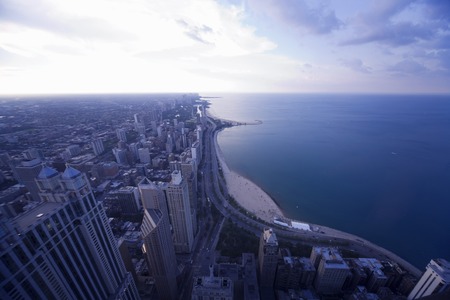 Bill group and the Lake Michiganの写真素材