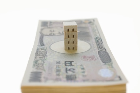 Building blocks and the money note の写真素材