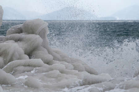 Splashing iceの写真素材