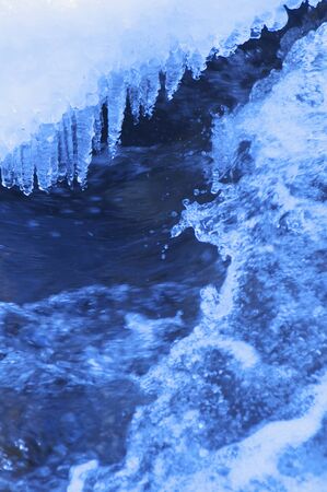Ice of mountain stream