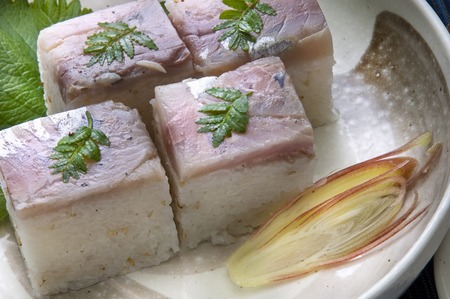 Horse mackerel sushiの写真素材