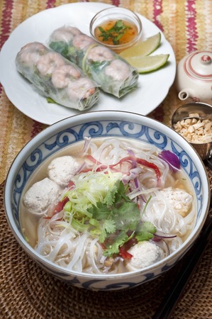 PHO and spring rollsの写真素材