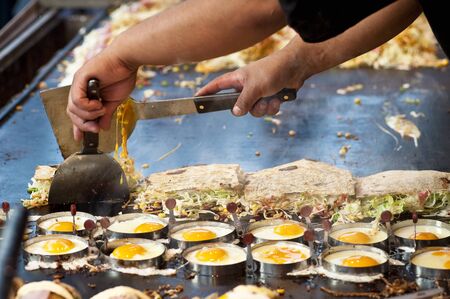 Yatai of Okonomiyakiの写真素材