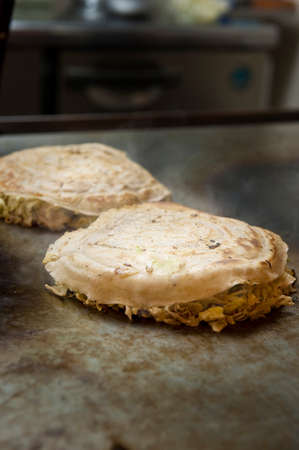 Hiroshima style Okonomiyakiの写真素材