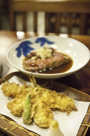 Red snapper of boiled and tempuraの写真素材